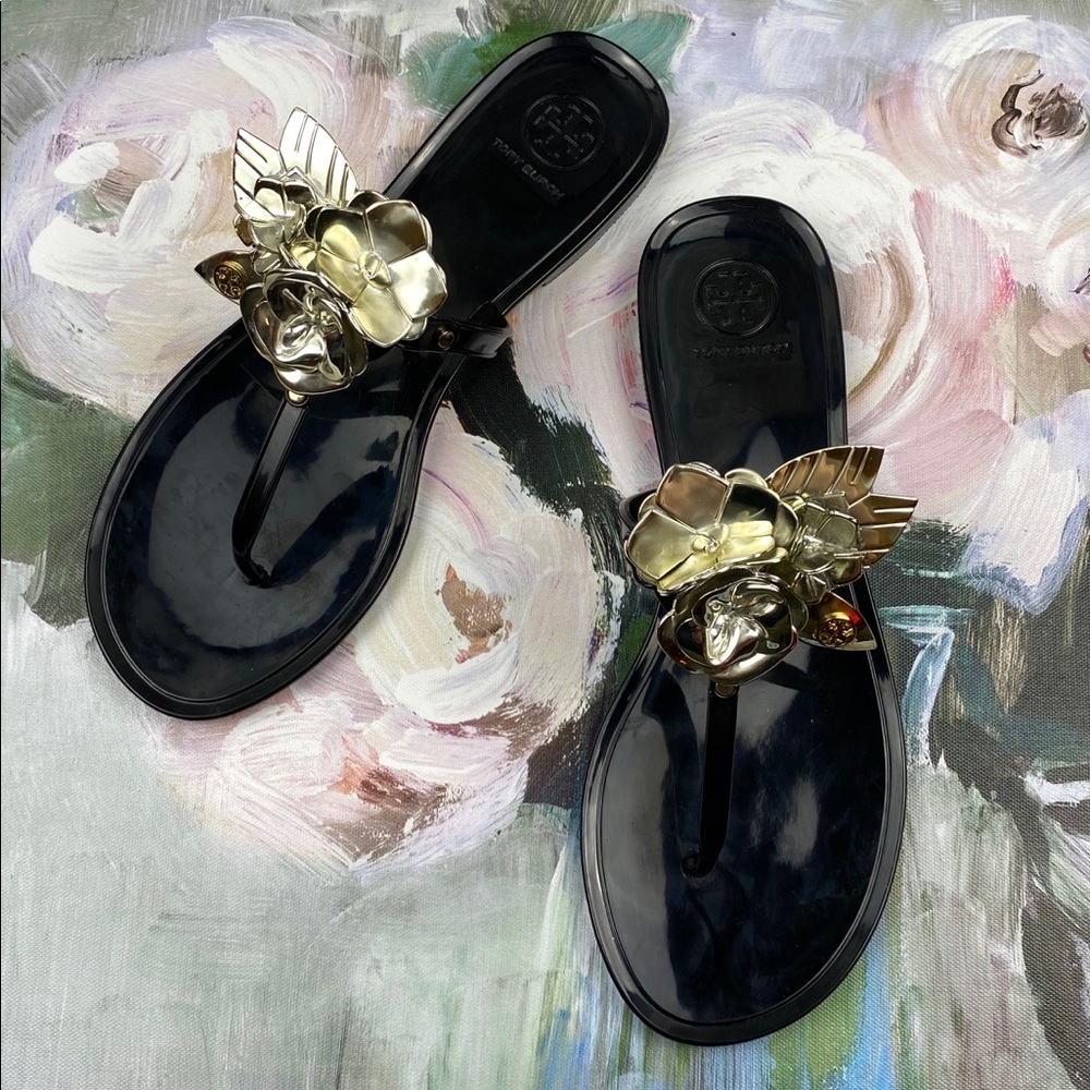 Tory Burch Blossoms Jelly Thong Sandals Size 8 - Picture 2 of 14